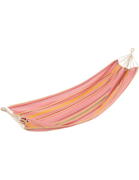 Hamac extérieur 1 place 200x100 en Coton Polyester Rose Orange Vert Motif rayures Zelo - 1