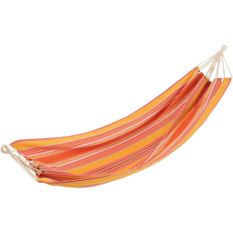 Hamac extérieur 1 place 200x100 en Coton Polyester Orange Jaune Beige Motif rayures Zelo - 1