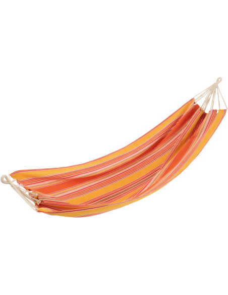 Hamac extérieur 1 place 200x100 en Coton Polyester Orange Jaune Beige Motif rayures Zelo - 1