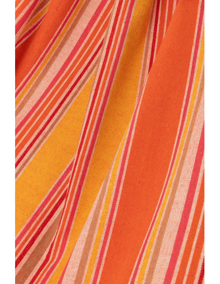 Hamac extérieur 1 place 200x100 en Coton Polyester Orange Jaune Beige Motif rayures Zelo - 2