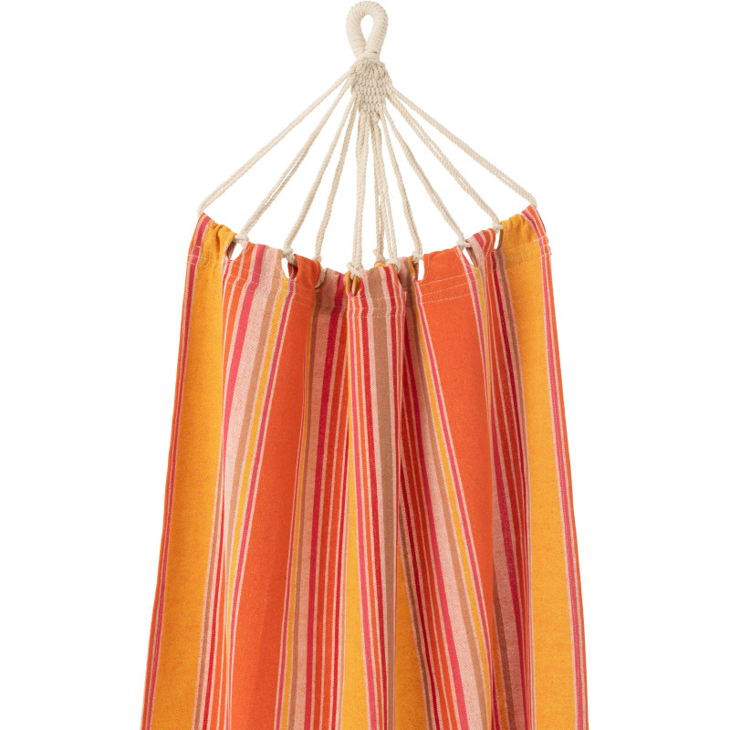 Hamac extérieur 1 place 200x100 en Coton Polyester Orange Jaune Beige Motif rayures Zelo - 3