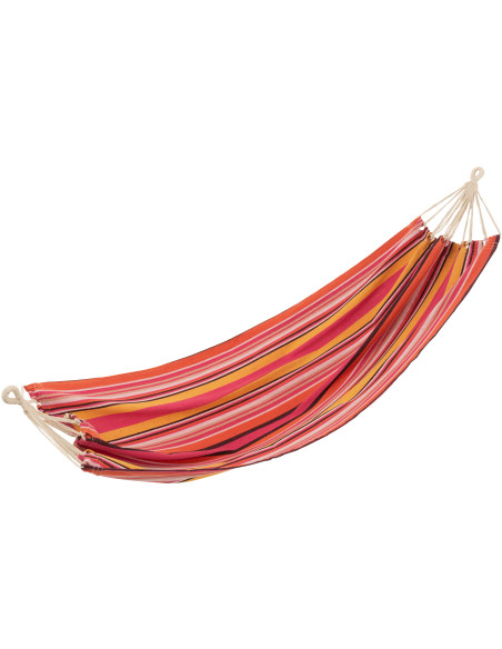 Hamac extérieur 1 place 200x100 en Coton Polyester Rose Orange Marron Motif rayures Zelo - 1