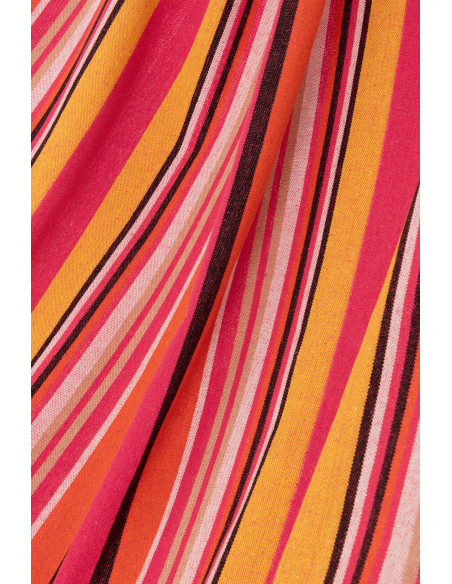 Hamac extérieur 1 place 200x100 en Coton Polyester Rose Orange Marron Motif rayures Zelo - 2