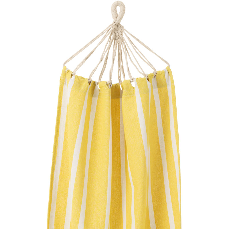 Hamac extérieur 1 place 200x100 en Coton Polyester Jaune Blanc Motif rayures Zelo - 3