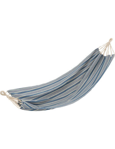 Hamac extérieur 1 place 200x100 en Coton Polyester Bleu Blanc Motif rayures Zelo - 1