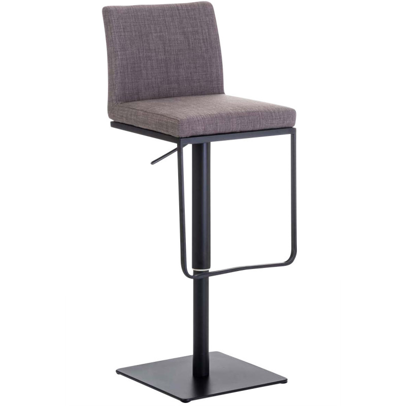 Tabouret de bar Avec dossier Nolan en Polyester Gris Métal Noir Mat - 1