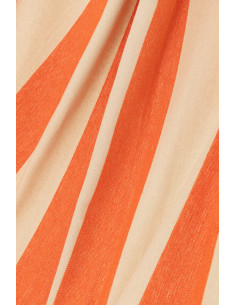 Hamac extérieur 1 place 200x100 en Coton Polyester Orange Blanc écru Motif grandes rayures Nelu - 2