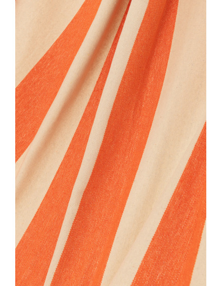 Hamac extérieur 1 place 200x100 en Coton Polyester Orange Blanc écru Motif grandes rayures Nelu - 2