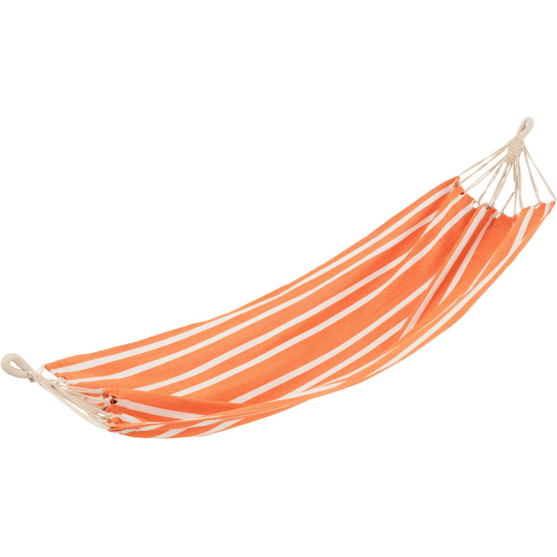 Hamac extérieur 1 place 200x100 en Coton Polyester Orange Blanc Motif rayures Zelo - 1