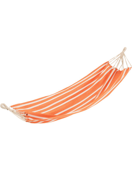 Hamac extérieur 1 place 200x100 en Coton Polyester Orange Blanc Motif rayures Zelo - 1