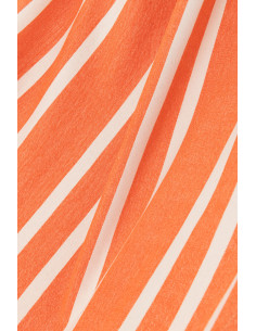 Hamac extérieur 1 place 200x100 en Coton Polyester Orange Blanc Motif rayures Zelo - 2