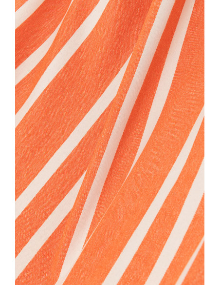 Hamac extérieur 1 place 200x100 en Coton Polyester Orange Blanc Motif rayures Zelo - 2