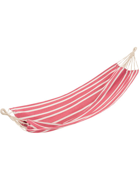 Hamac extérieur 1 place 200x100 en Coton Polyester Rose Blanc Motif rayures Zelo - 1