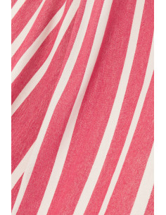 Hamac extérieur 1 place 200x100 en Coton Polyester Rose Blanc Motif rayures Zelo - 2