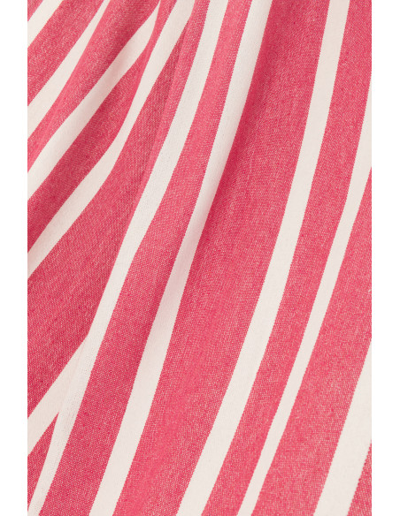 Hamac extérieur 1 place 200x100 en Coton Polyester Rose Blanc Motif rayures Zelo - 2