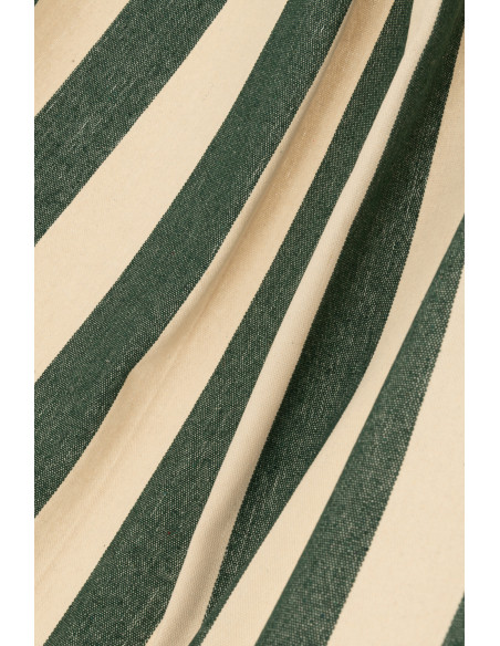 Hamac extérieur 1 place 200x100 en Coton Polyester Vert foncé Blanc écru Motif grandes rayures Nelu - 2