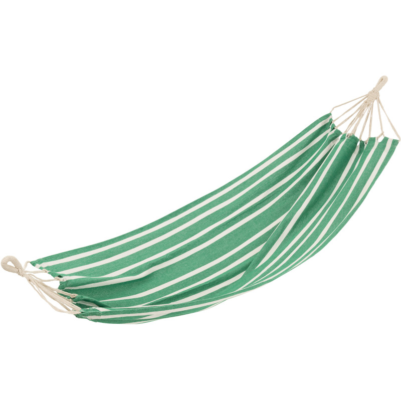 Hamac extérieur 1 place 200x100 en Coton Polyester Vert foncé Blanc Motif rayures Zelo - 1