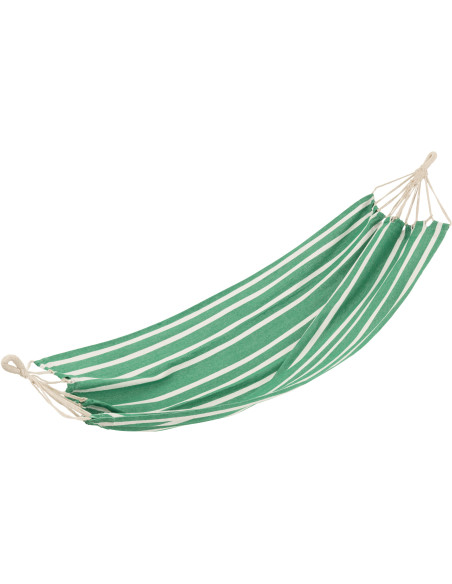 Hamac extérieur 1 place 200x100 en Coton Polyester Vert foncé Blanc Motif rayures Zelo - 1