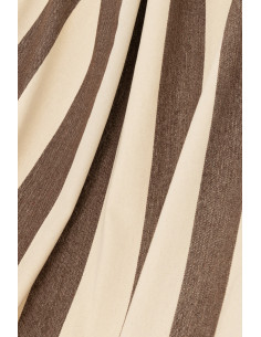 Hamac extérieur 1 place 200x100 en Coton Polyester Marron Blanc écru Motif grandes rayures Nelu - 2