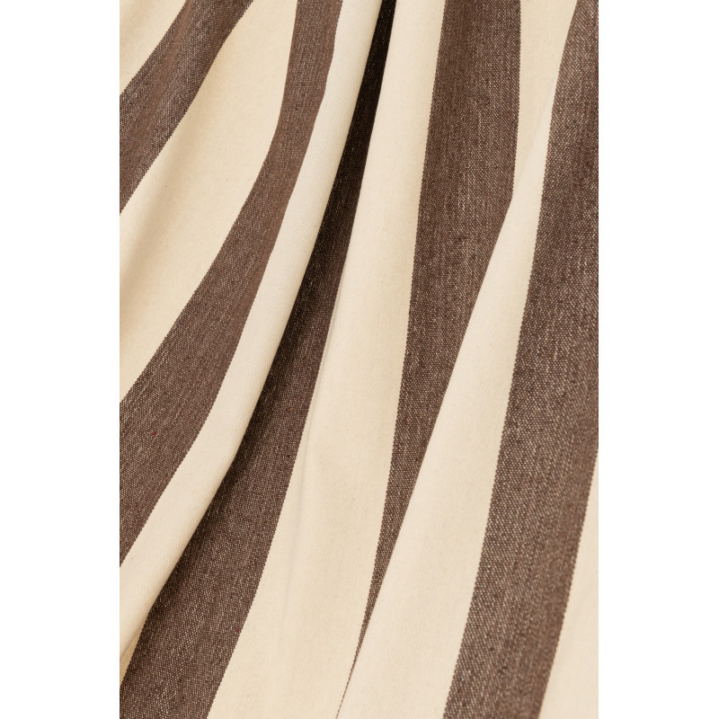 Hamac extérieur 1 place 200x100 en Coton Polyester Marron Blanc écru Motif grandes rayures Nelu - 2