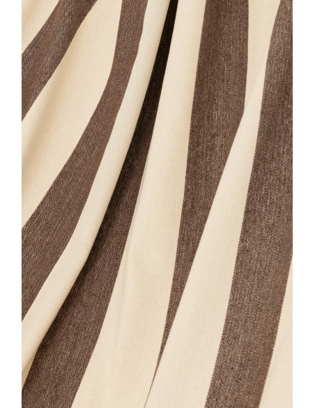 Hamac extérieur 1 place 200x100 en Coton Polyester Marron Blanc écru Motif grandes rayures Nelu - 2