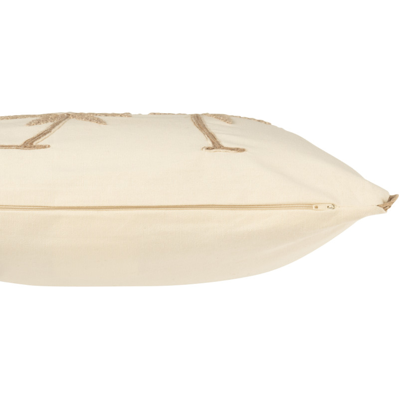 Coussin Palmiers Rectangulaire 45x30 en Coton Blanc crème Beige Puni - 3