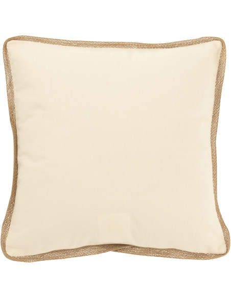 Coussin Palmiers Carré 45x45 en Coton Blanc crème Beige Puni - 3