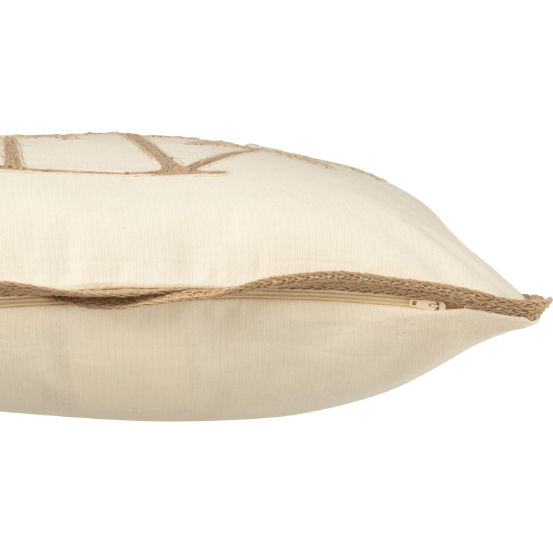 Coussin Palmiers Carré 45x45 en Coton Blanc crème Beige Puni - 4