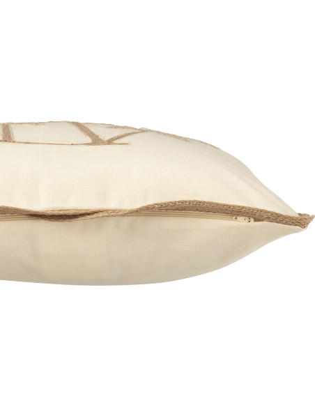 Coussin Palmiers Carré 45x45 en Coton Blanc crème Beige Puni - 4