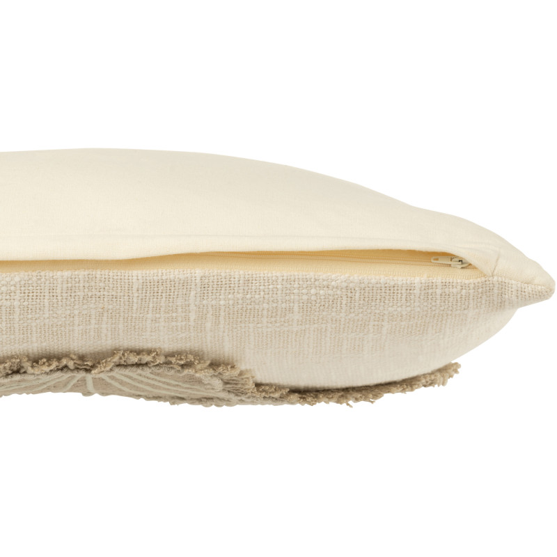 Grand Coussin Coquillage Carré 50x50 en Coton Laine Blanc Kren - 4
