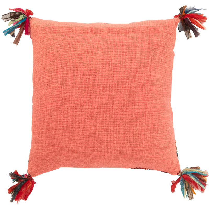 Coussin indien Carré 45x45 en Coton Polyester Multicolore Chindi - 3