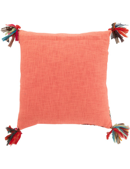 Coussin indien Carré 45x45 en Coton Polyester Multicolore Chindi - 3