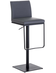 Tabouret de bar Avec dossier Nolan en Polyuréthane Gris Métal Noir Mat - 1
