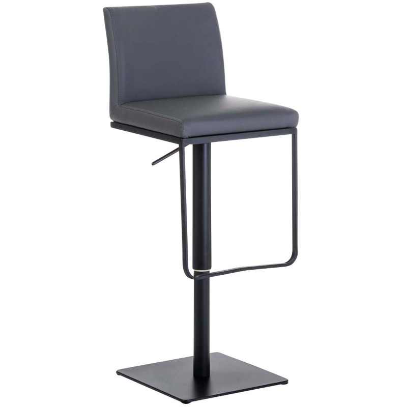 Tabouret de bar Avec dossier Nolan en Polyuréthane Gris Métal Noir Mat - 1