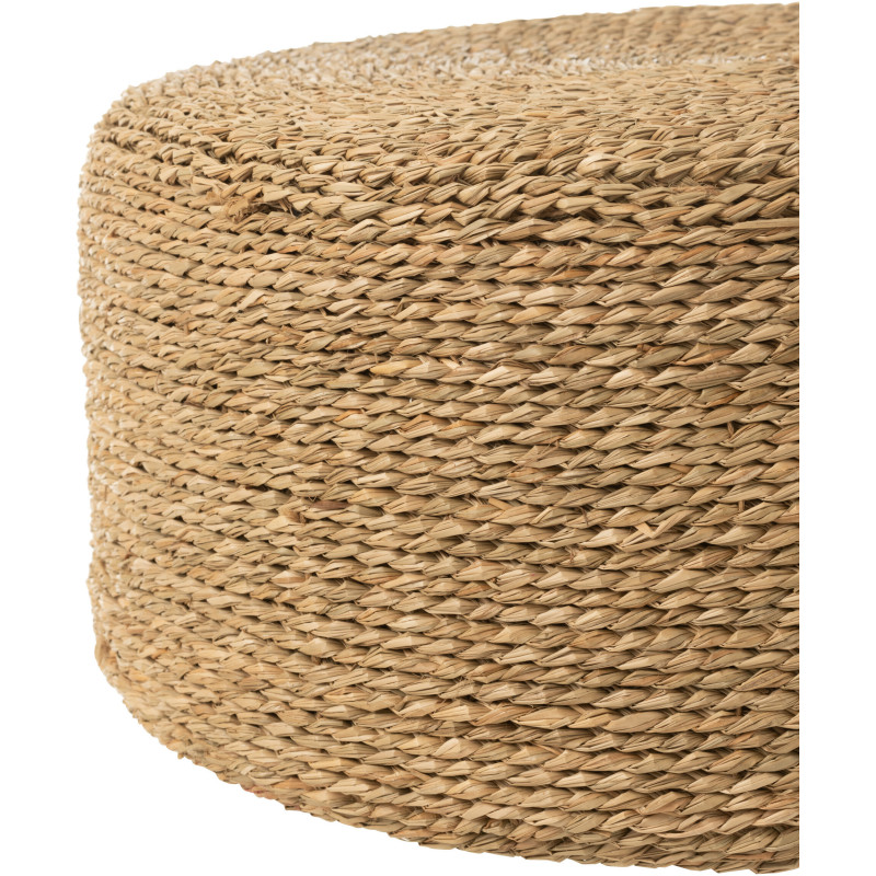Grand Pouf africain rond 58 cm en Jonc de mer Naturel Tany - 3