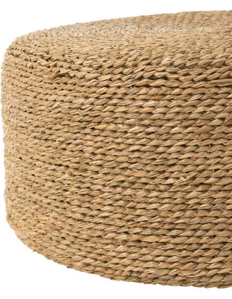 Grand Pouf africain rond 58 cm en Jonc de mer Naturel Tany - 3