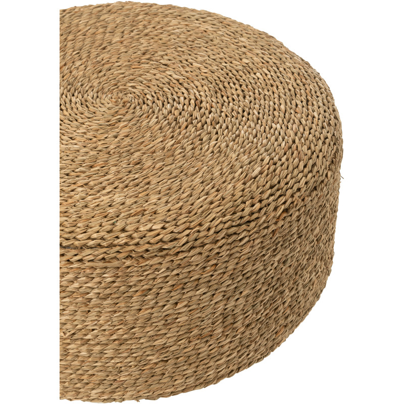 Grand Pouf africain rond 58 cm en Jonc de mer Naturel Tany - 4