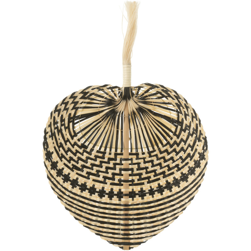 Eventail déco ethnique chic 30x45 en Bambou Naturel Noir Tissé Hiko - 1