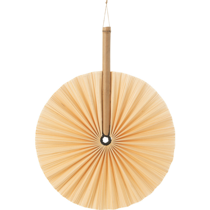 Grand Eventail déco japonais à suspendre 38x51 en Bambou Naturel Teyo - 1