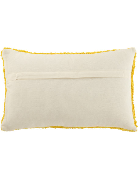 Coussin original Soleil Rectangulaire 50x30 en Coton Jaune Blanc Tufté Zilu - 3