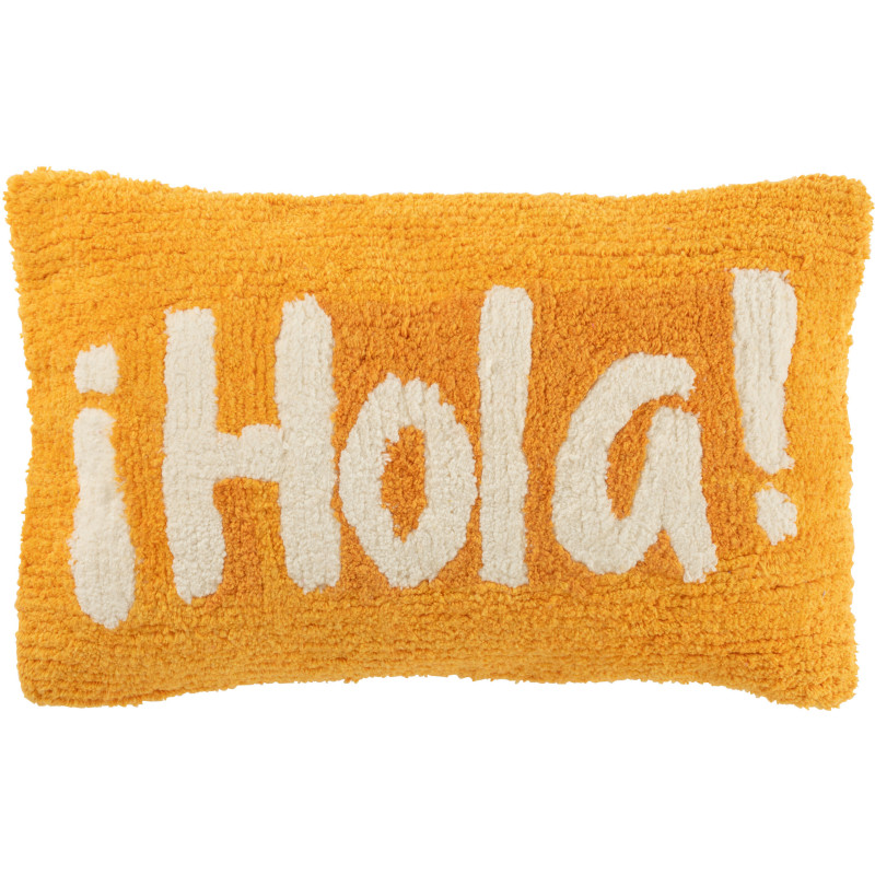Coussin original Hola Rectangulaire 50x30 en Coton Orange Blanc Tufté Zilu - 1