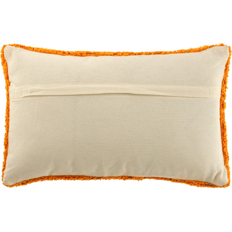 Coussin original Hola Rectangulaire 50x30 en Coton Orange Blanc Tufté Zilu - 3