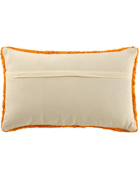 Coussin original Hola Rectangulaire 50x30 en Coton Orange Blanc Tufté Zilu - 3