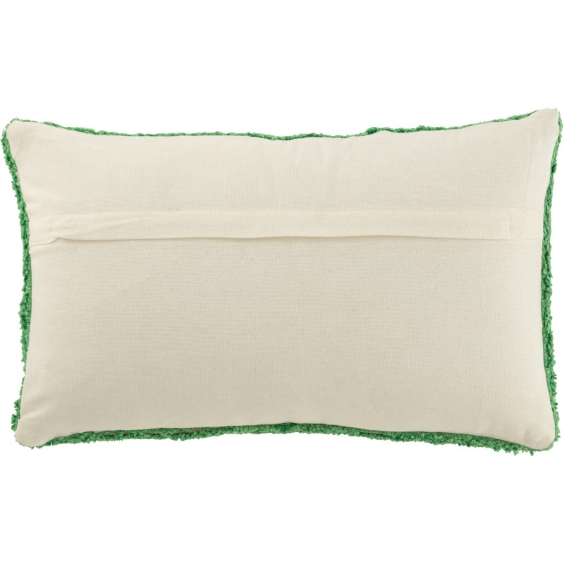 Coussin original Bonjour Rectangulaire 50x30 en Coton Vert Blanc Tufté Zilu - 3