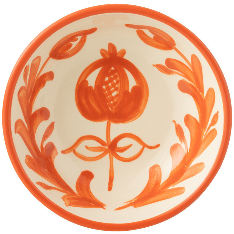 Bol à apéro 14 cm en Céramique Orange Blanc Motif fleur Granada - 2