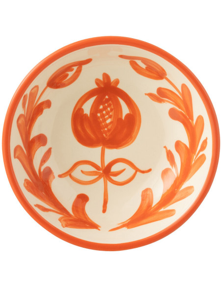 Bol à apéro 14 cm en Céramique Orange Blanc Motif fleur Granada - 2