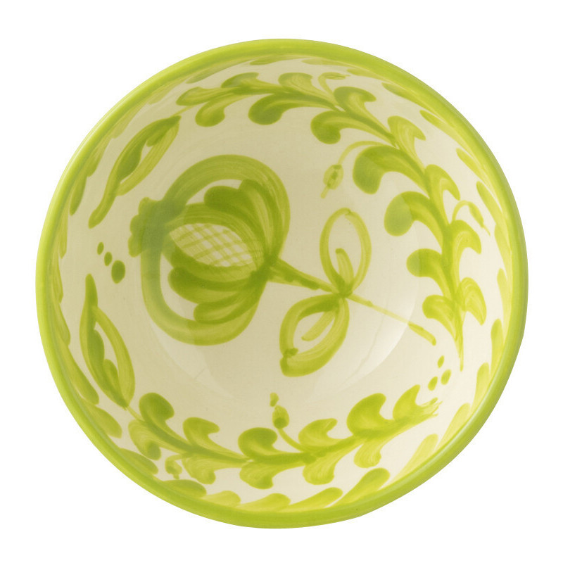 Petit Bol rond 14 cm en Céramique Vert Blanc Motif fleur Granada - 2