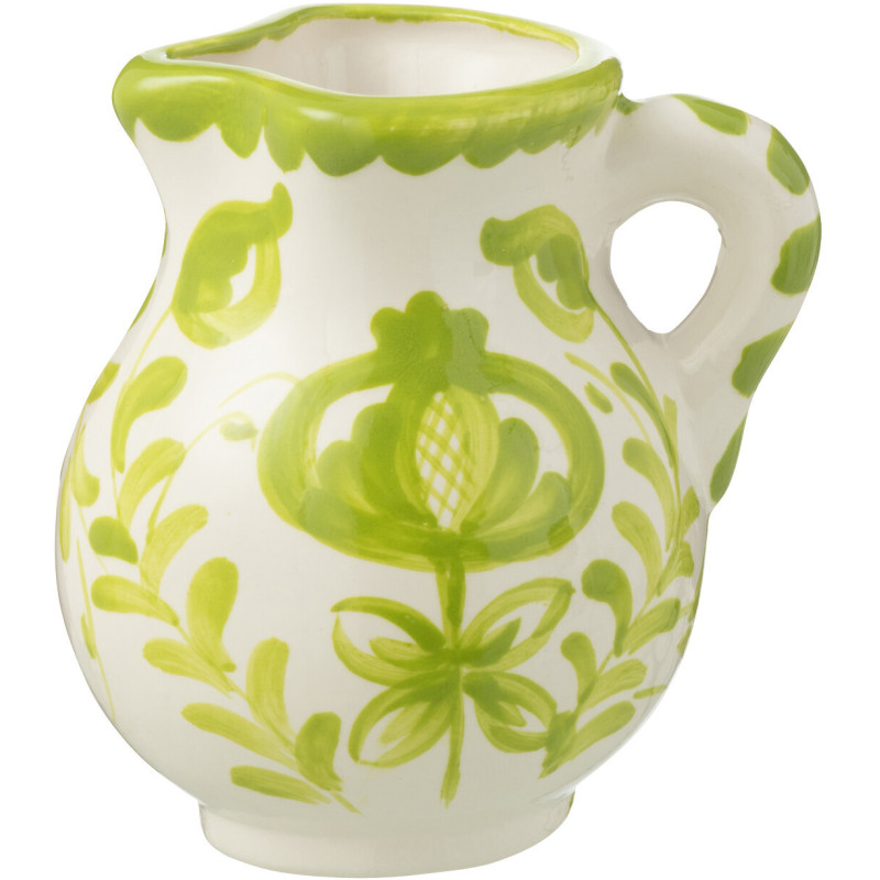 Petit Pichet original 500 ml en Céramique Vert Blanc Motif fleur Granada - 1