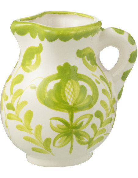 Petit Pichet original 500 ml en Céramique Vert Blanc Motif fleur Granada - 1