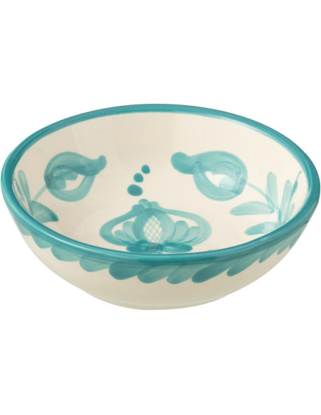 Bol à apéro 14 cm en Céramique Bleu aqua Blanc Motif fleur Granada - 1